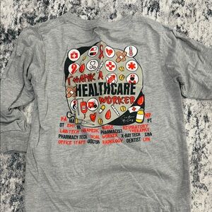 Gray Healthcare Worker Kids Long Sleeve Tee
